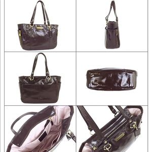 Coach Gal Patent zip tote
